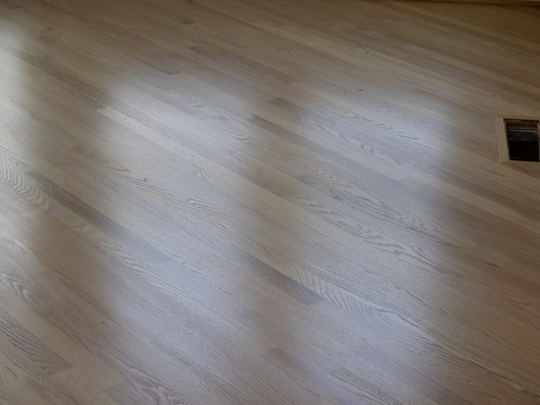Natural white oak floor with fine, even grain