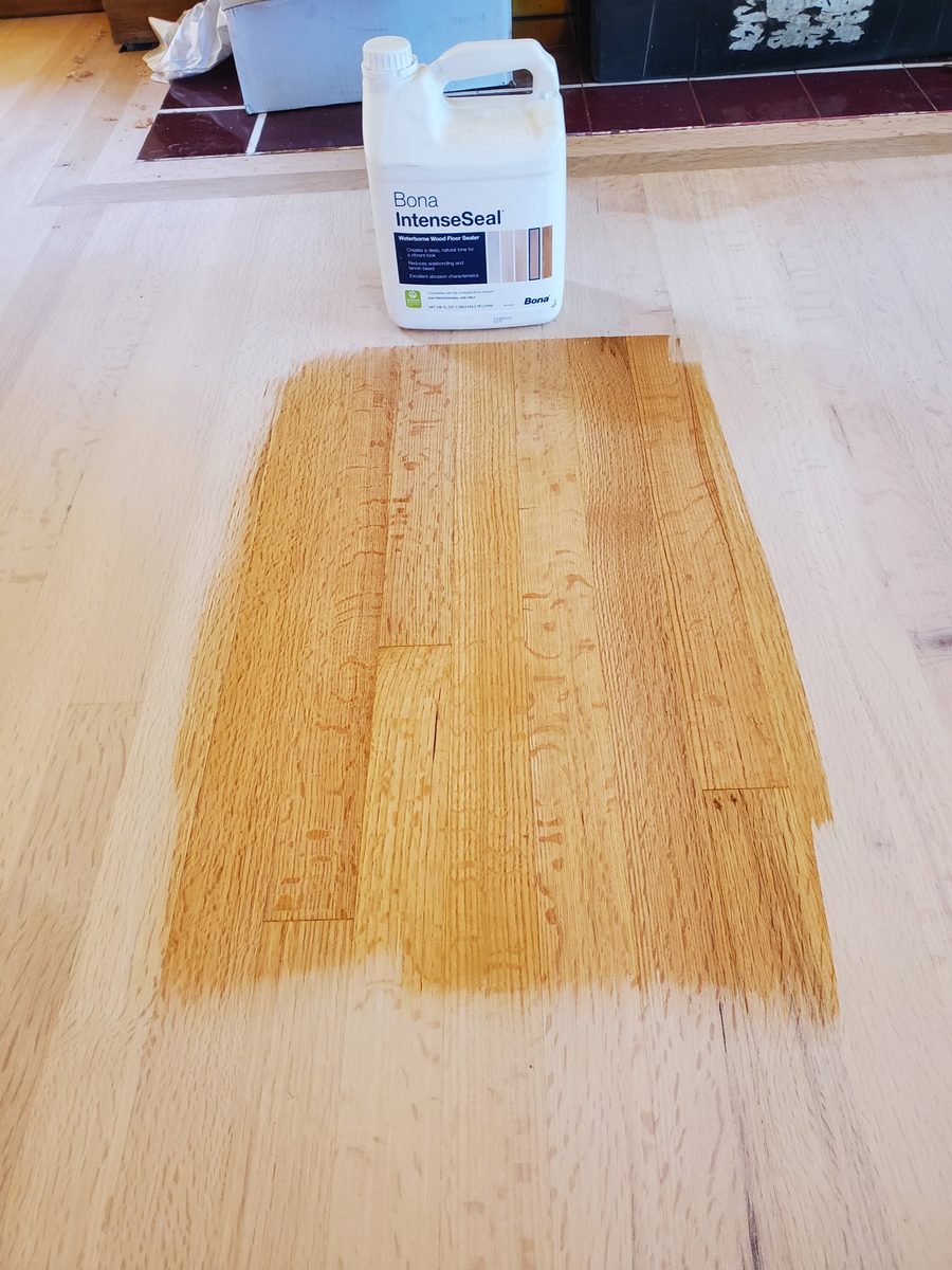 Bona IntenseSeal applied to a red oak floor